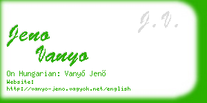 jeno vanyo business card