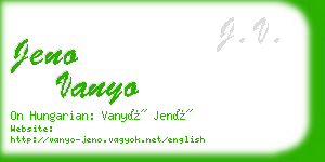 jeno vanyo business card